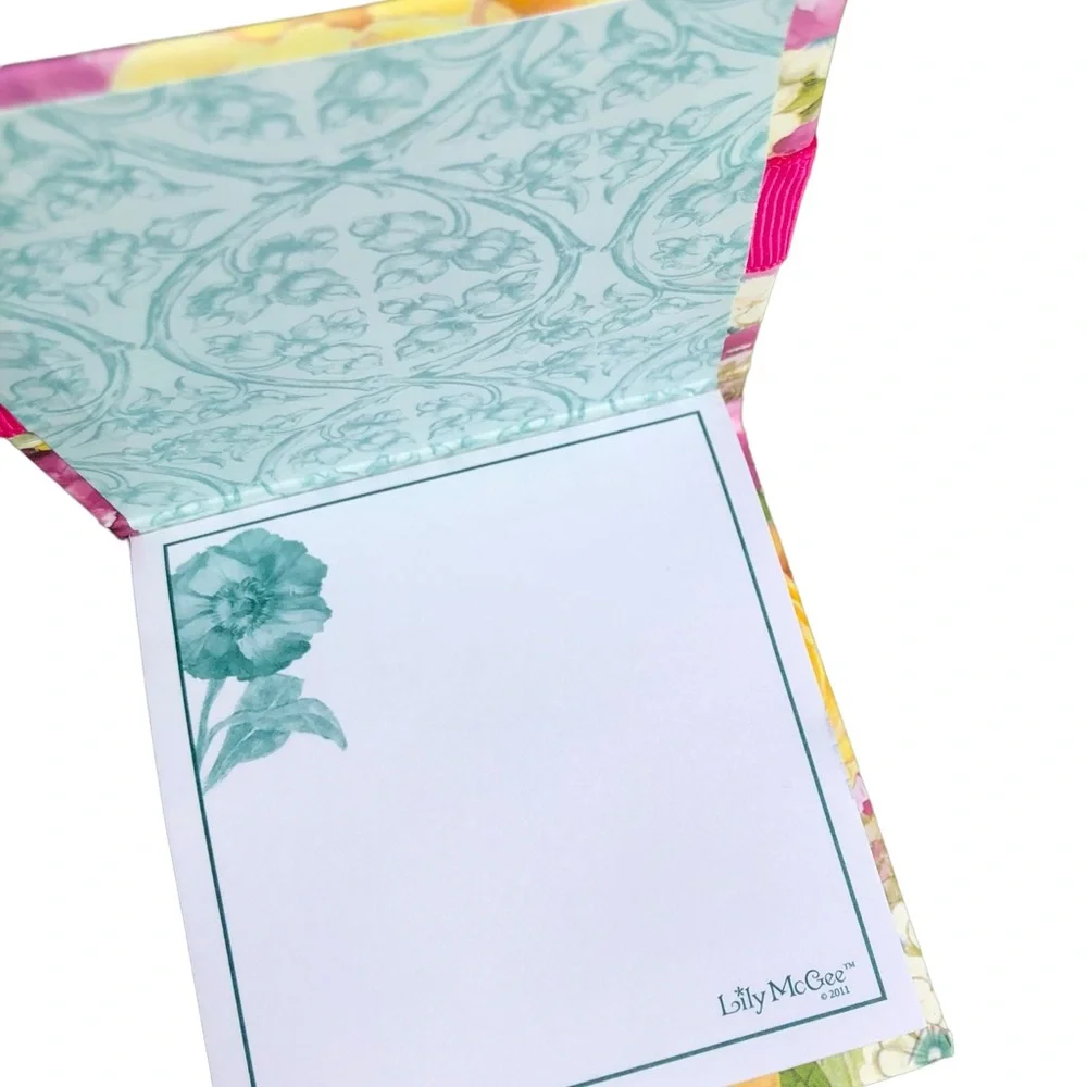Lily McGee Floral Brooch Embellished Hardcover Purse Notepad